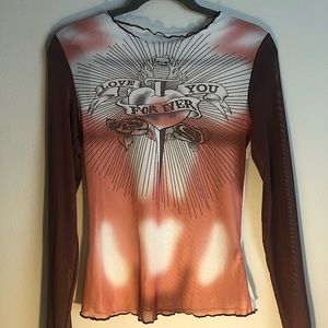 y2k vintage grunge mesh long sleeve 🖤